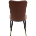 Bekrvio Dining Room Chairs Set of 6, Modern Upholstered Faux Leather Seat with High Back, Metal Legs, Armless Kitchen Chairs for Living Dinning Room