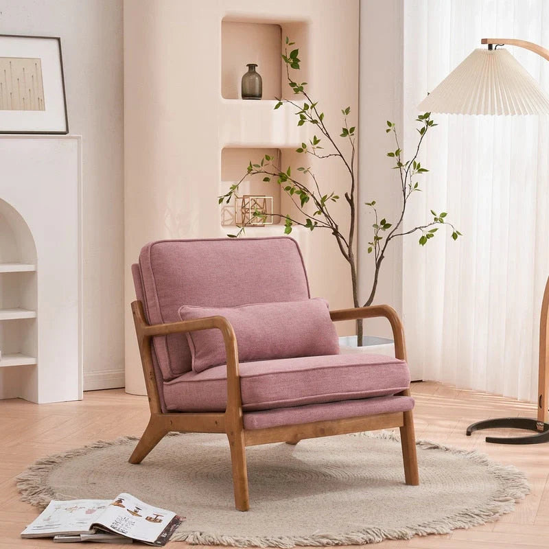 Moderner gepolsterter Akzentstuhl im Mid-Century-Stil