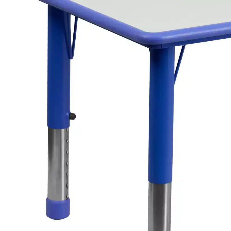 Ensemble table d’activités rectangulaire réglable en hauteur en plastique Emma and Oliver, 23,625 l x 47,25 L, avec 6 chaises