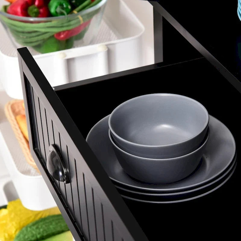 Armoire de rangement de garde-manger de cuisine de 72 pouces, armoire traditionnelle autoportante avec 4 portes et 3 étagères réglables, grand tiroir central