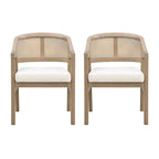 Christopher Knight Home – Chaise de salle à manger rembourrée en cannage (lot de 2)