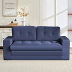 Mjkone 71' 2-in-1 slaapbank, opvouwbare loveseat met geribde stof en knopen, ruimtebesparend