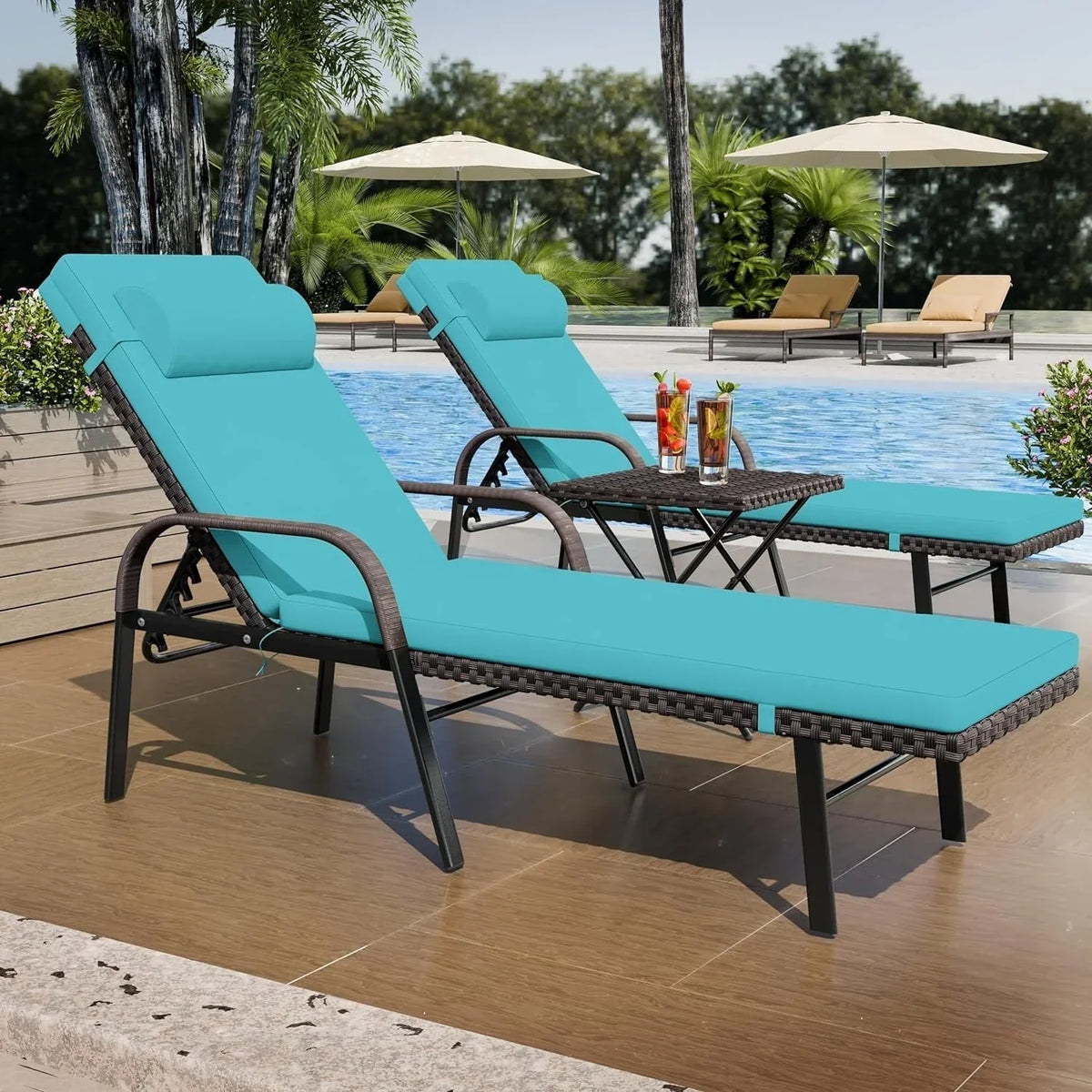 Kullavik 3-PiecesOutdoor Chaise Lounge Set