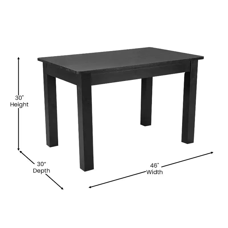 Table de salle à manger de ferme rectangulaire en pin massif Flash Furniture, 46 x 30