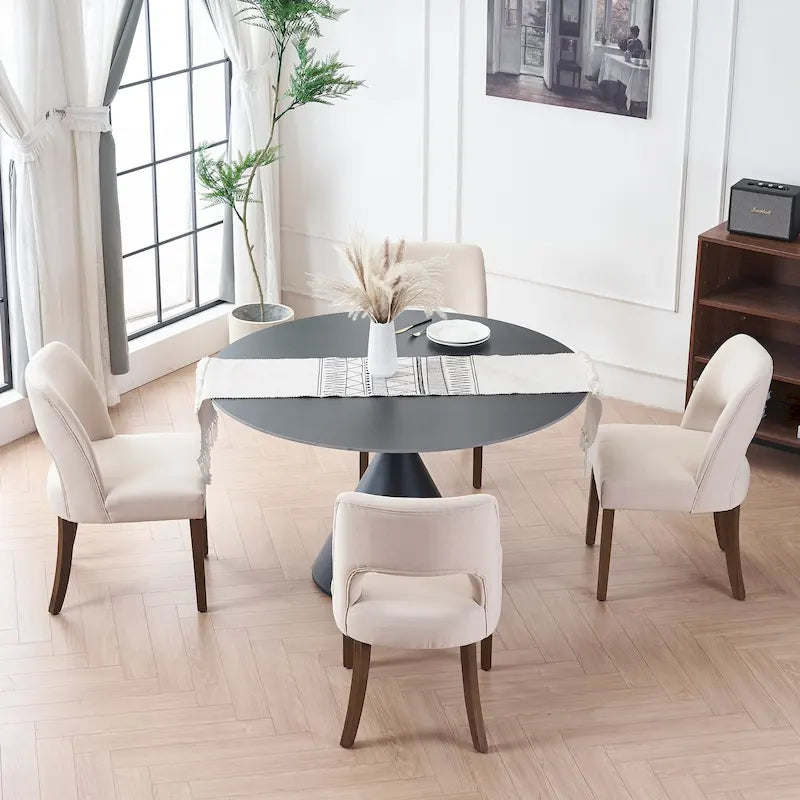 Ensemble de 4 chaises de salle à manger rembourrées en tissu