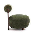 Christopher Knight Home Chariya Modern Rubberwood Velvet Upholstered Sculptural Accent Chair with Cylindrical Backrest