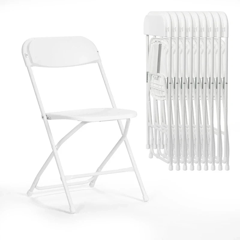 Set van 10 kunststof inklapstoelen met draagvermogen van 350 lb voor evenementen, kantoor, bruiloften, feestjes, picknicks, keuken en eetkamer