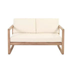 Ensemble de mobilier de patio en bois d’acacia, ensemble d’extérieur avec table basse et coussins moelleux pour jardin, véranda et balcon, beige - Merax