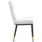 Bekrvio Dining Room Chairs Set of 6, Modern Upholstered Faux Leather Seat with High Back, Metal Legs, Armless Kitchen Chairs for Living Dinning Room