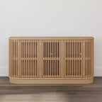 Plank+Beam Contour Solid Wood Sideboard with 3 Doors, 59 TV Stand for Living Room