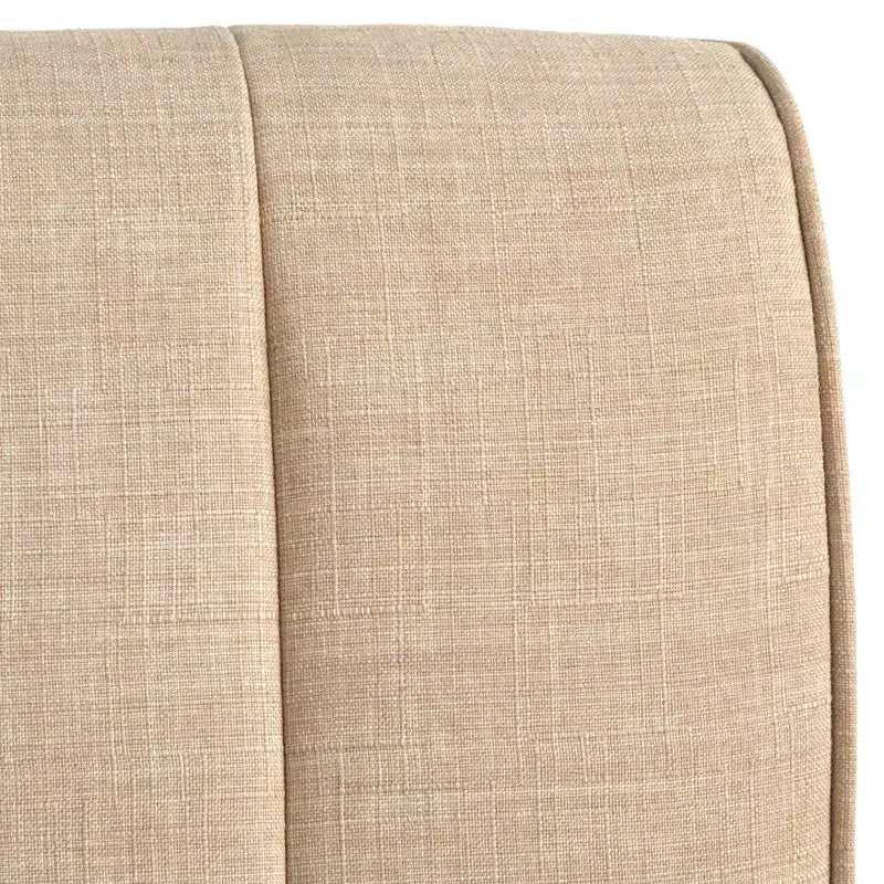 Lifestorey 4pc Kerrington Channel Back Banquette Dining Set Walnut/Cream: Linen-Look Fabric, Pedestal Table