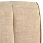 Lifestorey 4pc Kerrington Channel Back Banquette Dining Set Walnut/Cream: Linen-Look Fabric, Pedestal Table