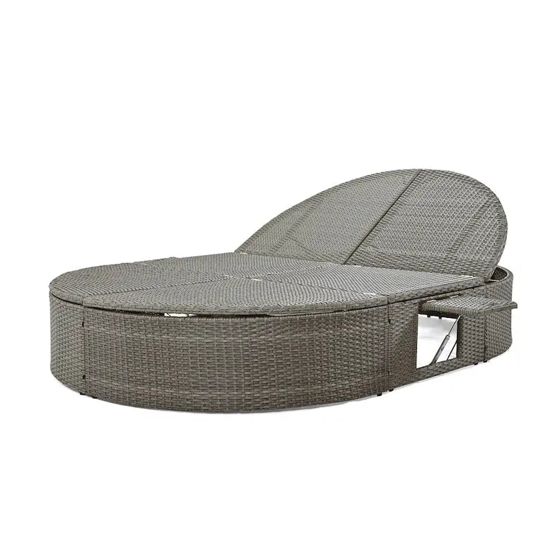 Outdoor-Sonnenliege für die Terrasse, 2-Personen-Tagesbett mit Polstern und Kissen