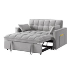 Loveseat-Schlafsofa 4-in-1 mit Armlehnen und Aufbewahrungstaschen, multifunktionales getuftetes Ausziehsofa mit verstellbarer Rückenlehne