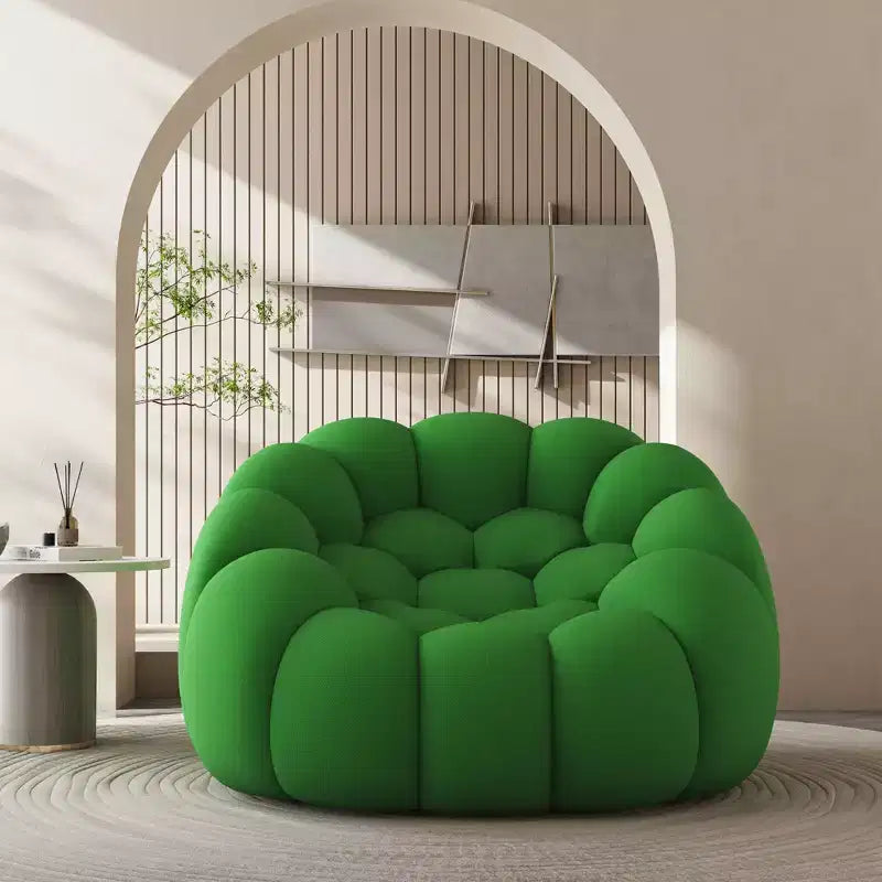 119-cm-Bubble-Bodensofa mit geschwungenem Design, 3D-Sitzsack für das Wohnzimmer, Grün