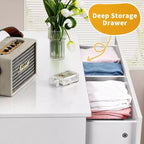 Grande commode Karl Home à 6 tiroirs pour chambre et meuble à tiroirs, construction robuste, organisateur de rangement en bois pour placard, blanche