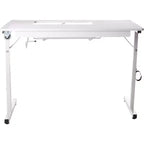 SewingRite SewStation 101 Portable Folding Sewing Table with Steel Legs, White - Perfect for Home, Office and Business
