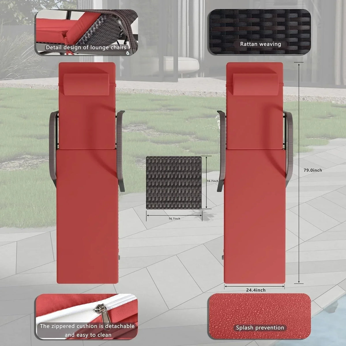 Kullavik 3-teiliges Outdoor-Loungesessel-Set