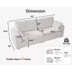 Dyonery Modular Corduroy Sectional Sofa with Washable Covers