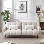 Canapé-lit futon convertible avec positions réglables et pieds en bois