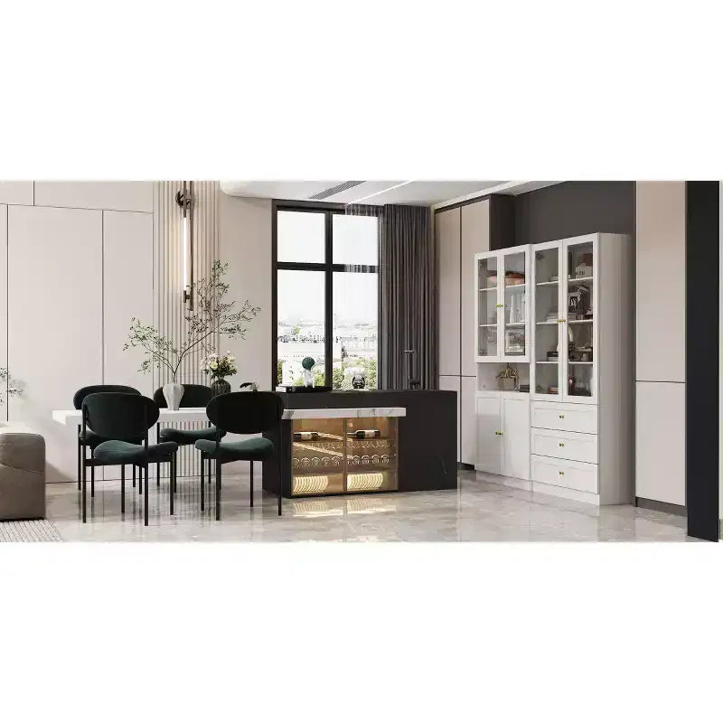 Vitrine bibliothèque-organiseur de garde-manger Famapy Combo à portes vitrées