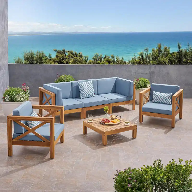 Brava 6-teiliges Outdoor-Set aus Akazienholz von Christopher Knight Home