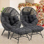 Fauteuil œuf d’intérieur FINCATI, fauteuil œuf d’extérieur supportant 440 lbs, fauteuil œuf surdimensionné avec pouf, fauteuil œuf luxueux et confortable avec repose-pieds