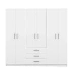 Armoire de rangement en bois à 6 portes avec 3 grands tiroirs pour chambre