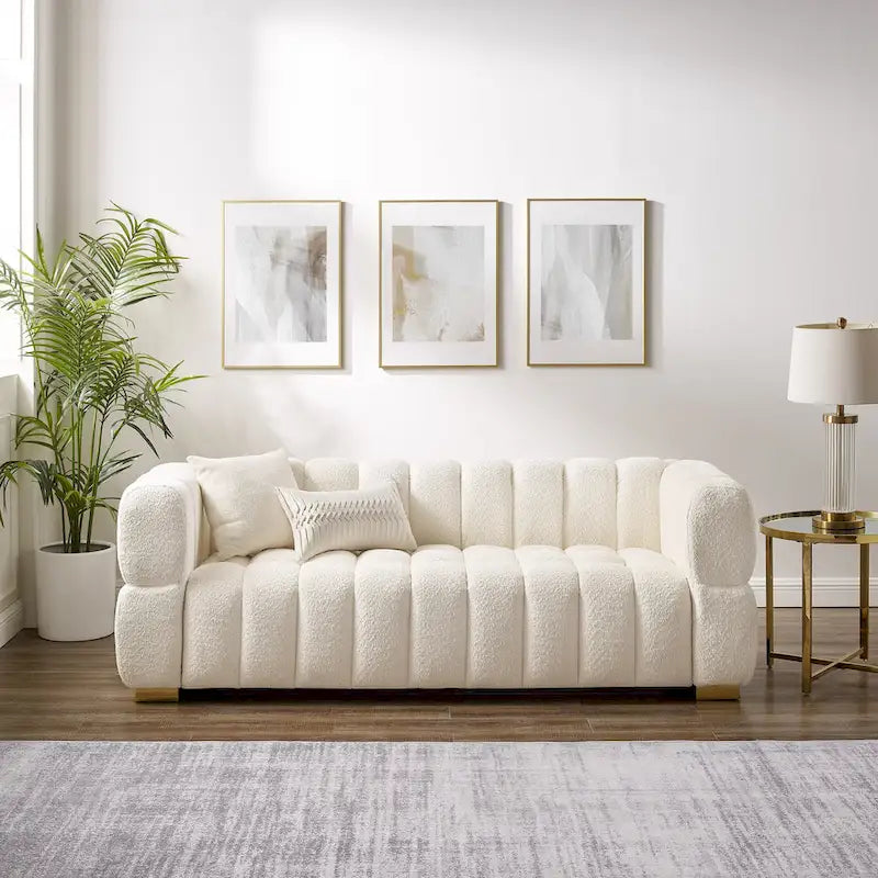 85 moderne bank van wafelstof, comfortabele loungebank