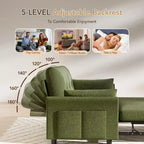 Dyonery 3-in-1-Schlafsofa, ausziehbares Schlafsofa mit Seitentasche und verstellbarer Rückenlehne, werkzeuglose Montage, klappbares Loveseat