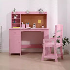 Kinderschreibtisch mit Stuhl-Set für Jungen und Mädchen, hölzerner Kinderschreibtisch mit Bücherregal, Pinnwand, Schrank und Schublade für Kinder von 3–8 Jahren