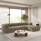 Christopher Knight Home Keri 122 modernes L-förmiges Ecksofa aus hochelastischem Schaumstoff mit niedriger Rückenlehne
