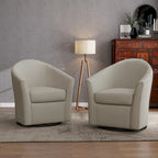 Ensemble de 2 fauteuils tonneau pivotants modernes rembourrés, fauteuils d’appoint pour salon