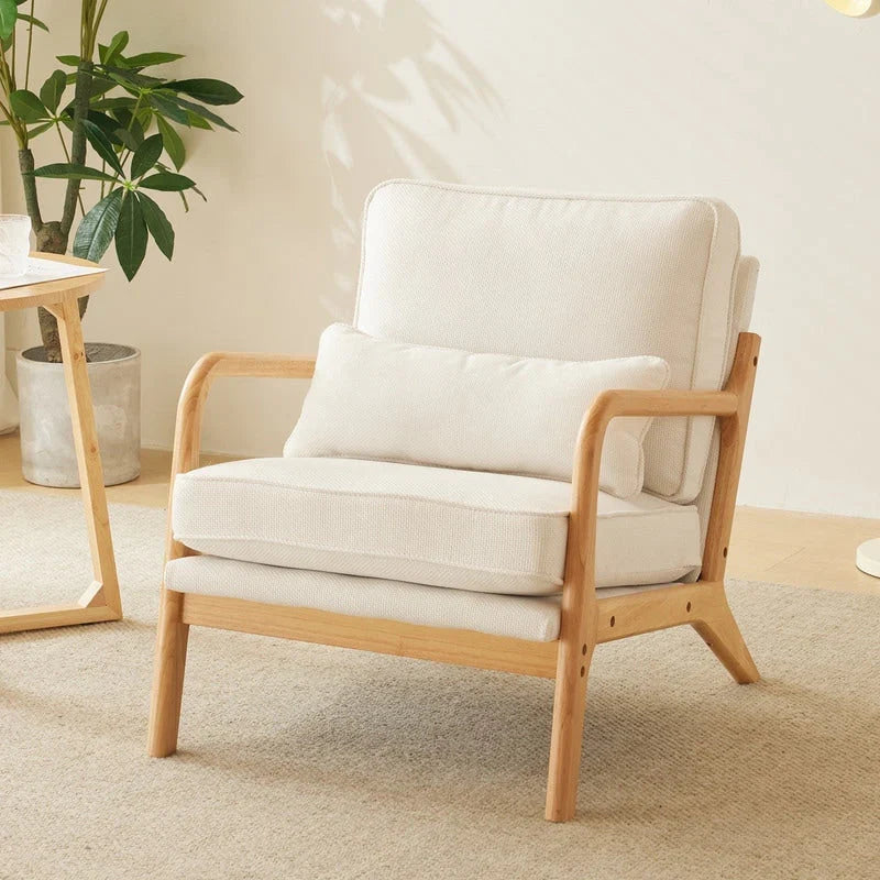 Moderner gepolsterter Akzentstuhl im Mid-Century-Stil