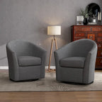 Ensemble de 2 fauteuils tonneau pivotants modernes rembourrés, fauteuils d’appoint pour salon