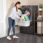 Black / White Heavy-Duty Metal Washer & Dryer Pedestal Stand ?C Single Unit, Anti-Vibration