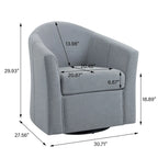 Ensemble de 2 fauteuils tonneau pivotants modernes rembourrés, fauteuils d’appoint pour salon