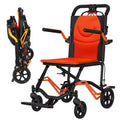 Fauteuil roulant de transport pliable ultraléger, capacité de 220 lb, cadre en aluminium de 18 lb, assise de 16,2, accoudoirs et repose-pieds amovibles, frein à main verrouillable