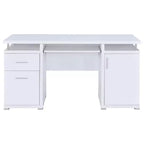 TUYOHW 55 Wooden Writing Desk,Office Computer Desk with 2 Drawers,1 Cabinet,1 Open Shelf,1 Door,Work Desk for Home Office,Study,Small Spaces