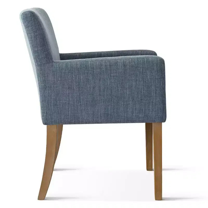Set van 6 gestoffeerde eetkamerstoelen met armleuningen, moderne linnen fauteuils met houten poten, accentstoelen voor eetkamer en woonkamer - Panipeachy