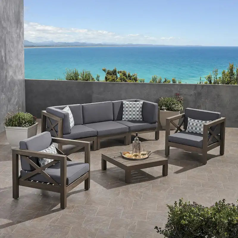 Brava 6-teiliges Outdoor-Set aus Akazienholz von Christopher Knight Home