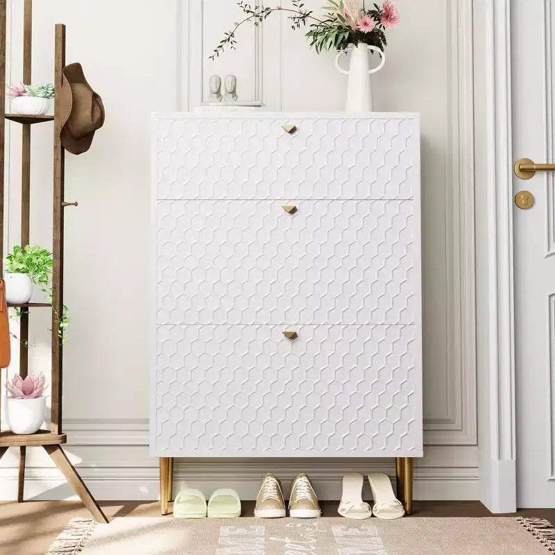 CLIHOME schoenenkast voor 24 paar voor de hal, schoenenorganizer met klepkasten, schoenenrek en opbergplanken