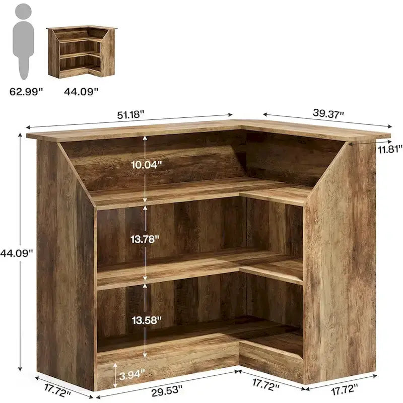 Meuble de bar en L avec porte-verres à pied pour bar à domicile