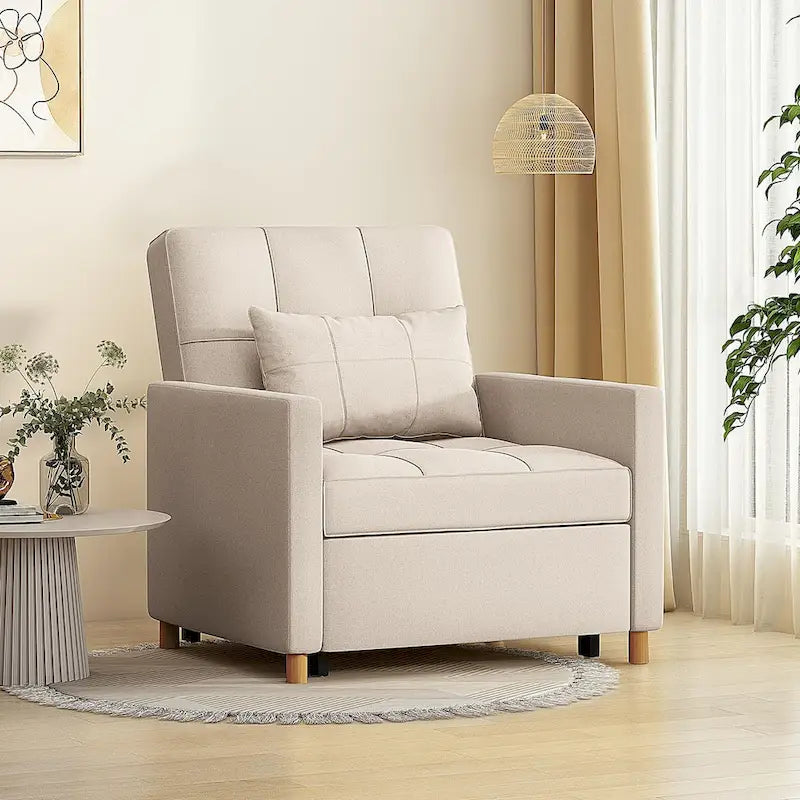 AECOJOY 3-in-1-Schlafsofa-Sessel mit Kissen und verstellbarer Rückenlehne
