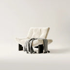 Contemporary Black Tufted Armless Chenille Accent Chair