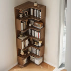 Eckbücherregal aus Holzwerkstoff mit 6 Ablagen