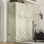 Wardrobe Armoire Closet 59W Large Freestanding Wardrobe Cabinet White