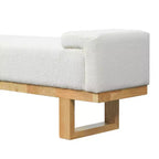 Christopher Knight Home Paulina moderne Sitzbank aus Gummibaumholz mit Bouclé-Polsterung
