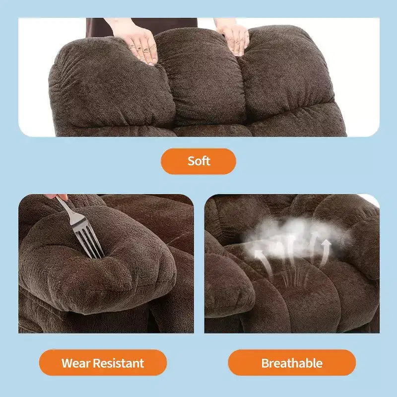 Manueller Relaxsessel, ergonomischer Relaxsessel aus atmungsaktivem Stoff mit Seitentaschen, Einzelsessel, geeignet für Wohnzimmer und Schlafzimmer
