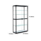 Contemporary Rectangular Black Glass Curio Cabinet
